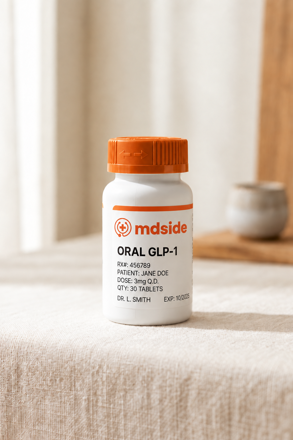 MDside oral GLP-1 tablet bottle